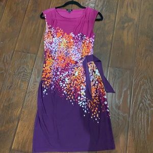PINK PURPLE ORANGE SLEEVELESS DRESS APT.9 FLOWERS